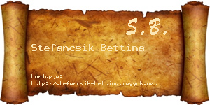 Stefancsik Bettina névjegykártya